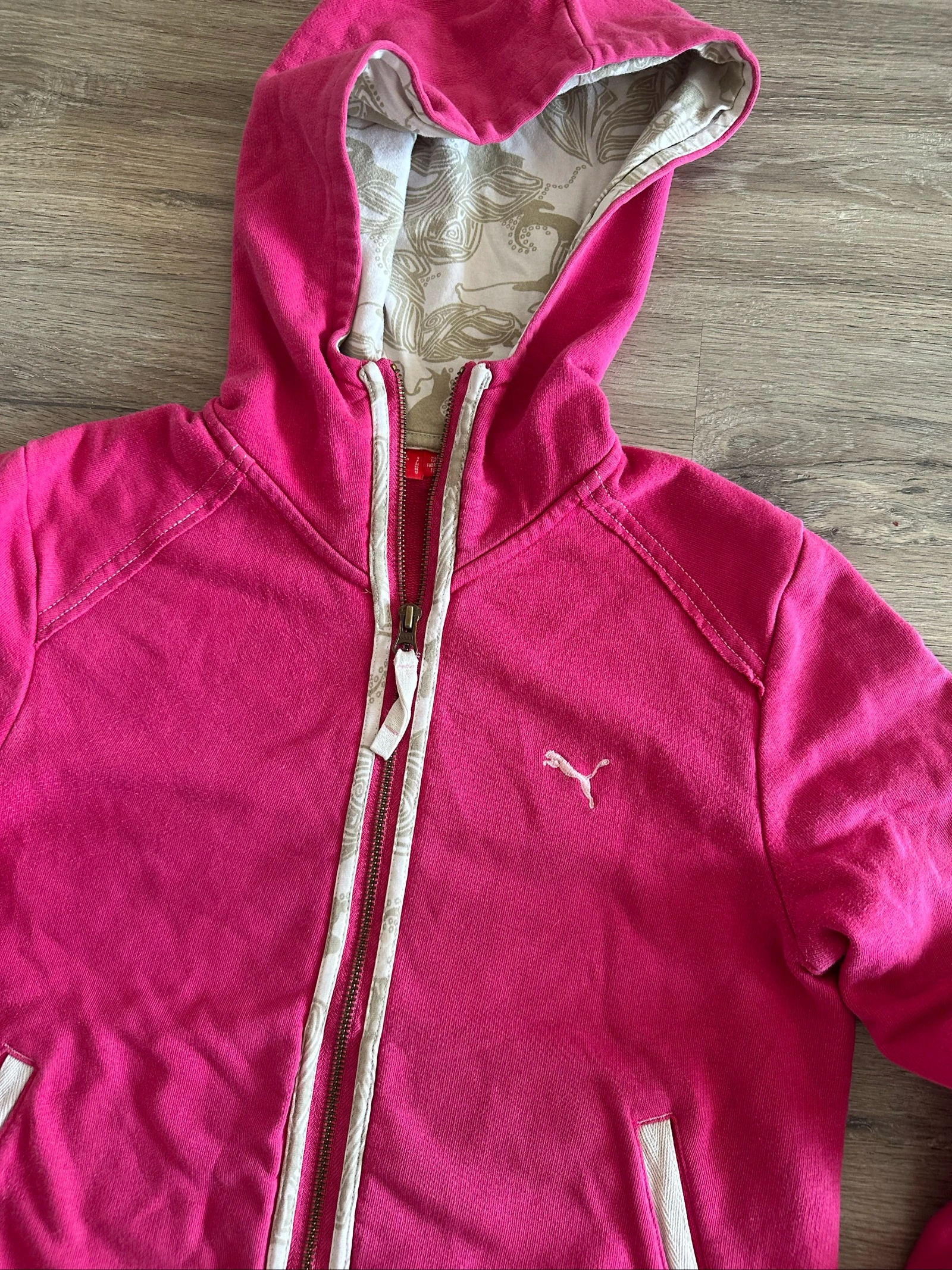 Sweat à capuche et fermeture éclair Puma Rose fuchsia pour femme Taille S | Y2K – photo 4